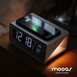 무아스 LED무선충전 시계